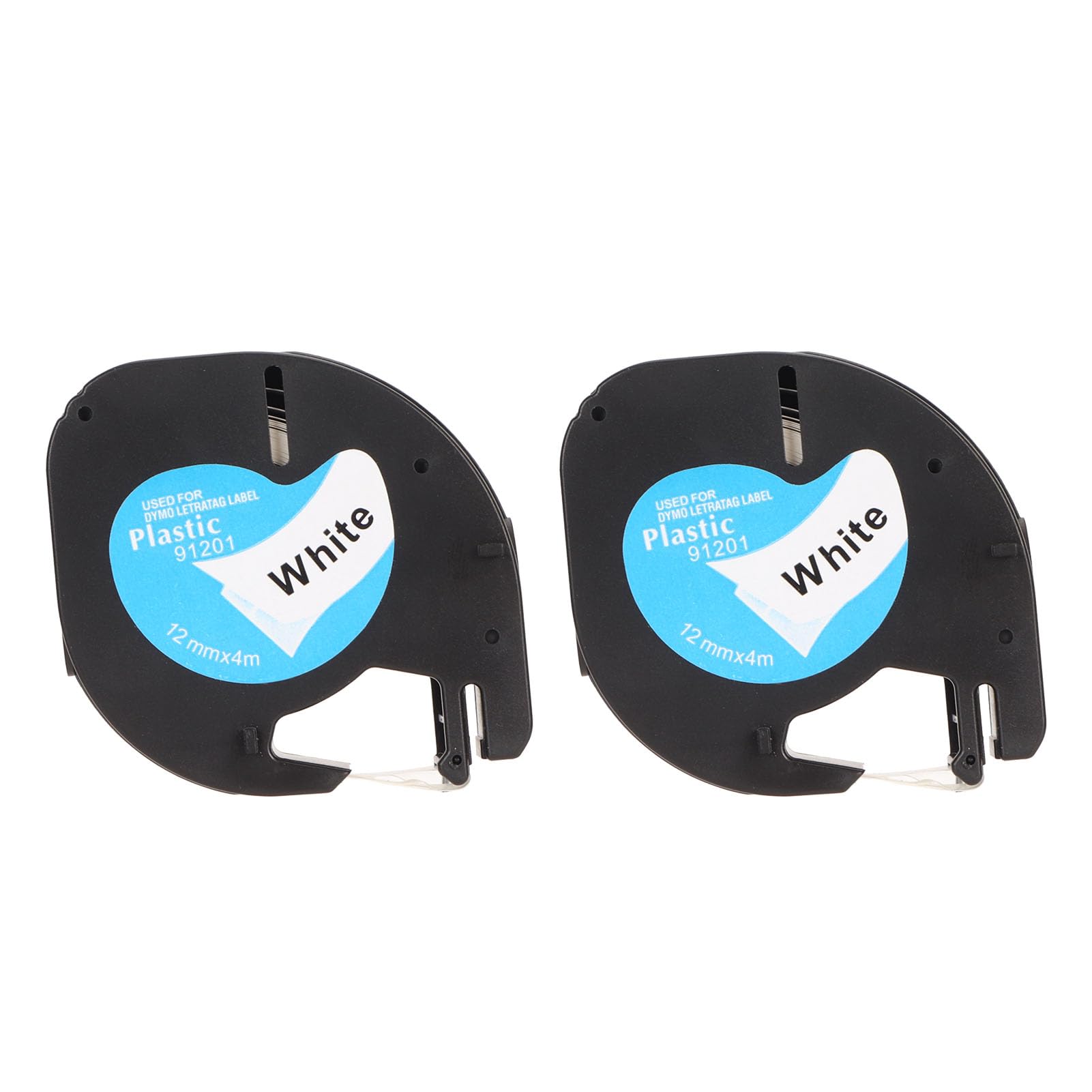 Respicefinem 2 Pack 12mm x 13ft Black on White Label Maker Tape Oil PET Material for LM210D LP420 LM500TS Label Makers