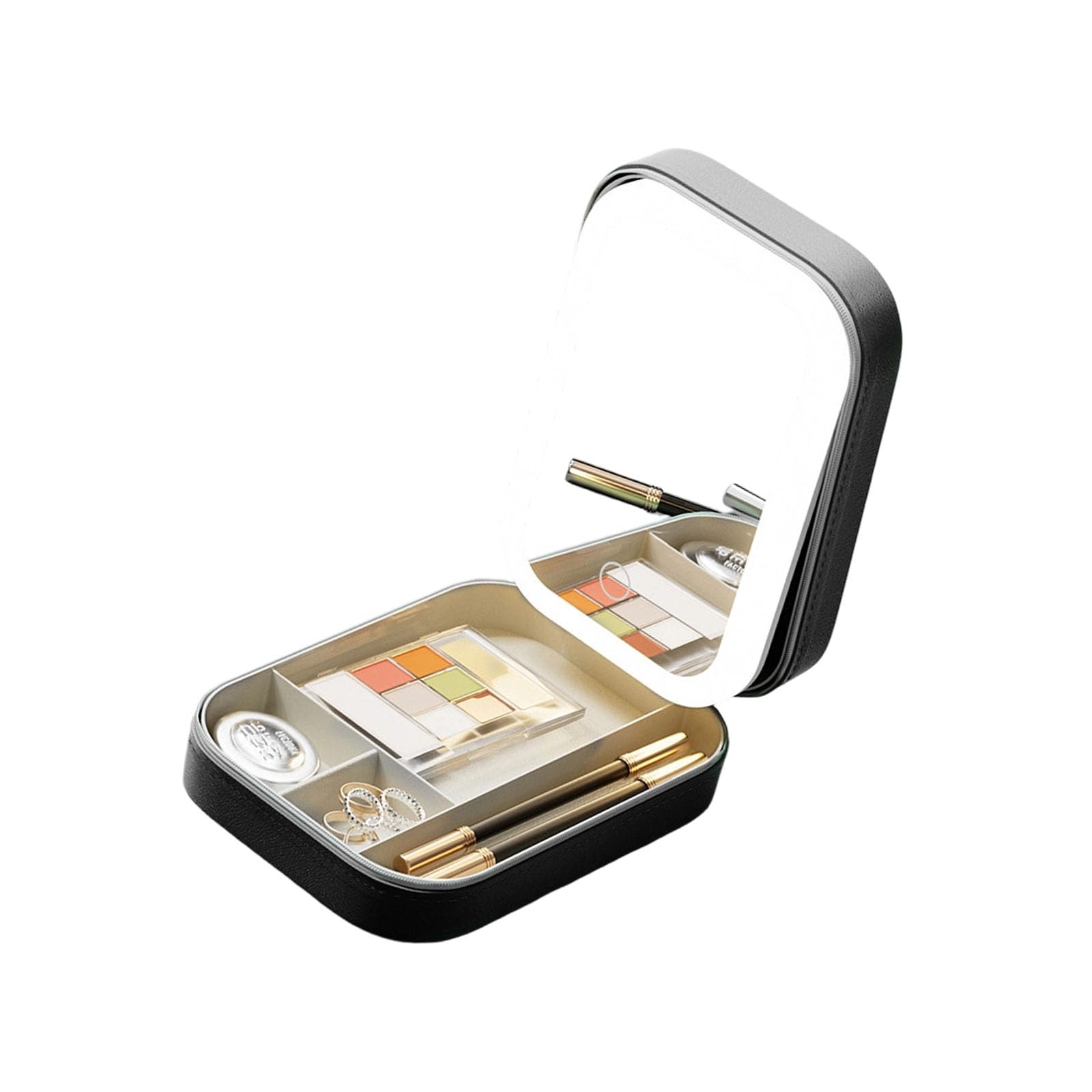 ZEPFJHE Beauty Case Having Bright Panel and Dustproof Closure for Care Items Organized Cosmetic Compartments
