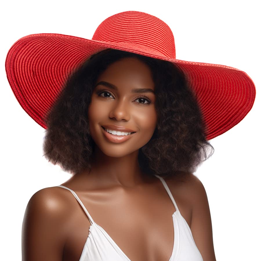 Sombrero de mujer de ala ancha para sol con protección UV miniatura 3