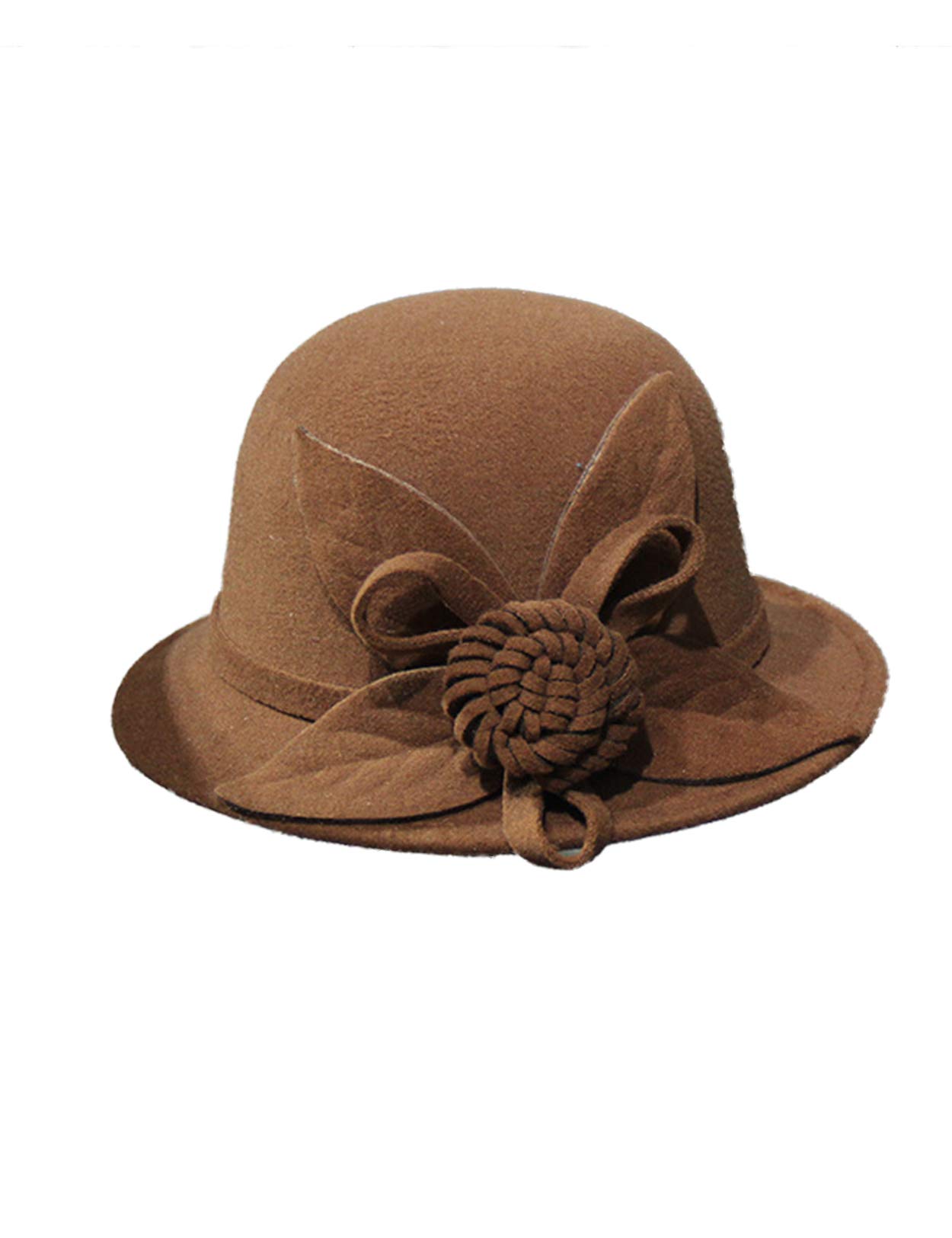 ZonsaojaWomen's Cloche Hat 1920s Winter Bucket Hat Vintage Church Elegant Flower