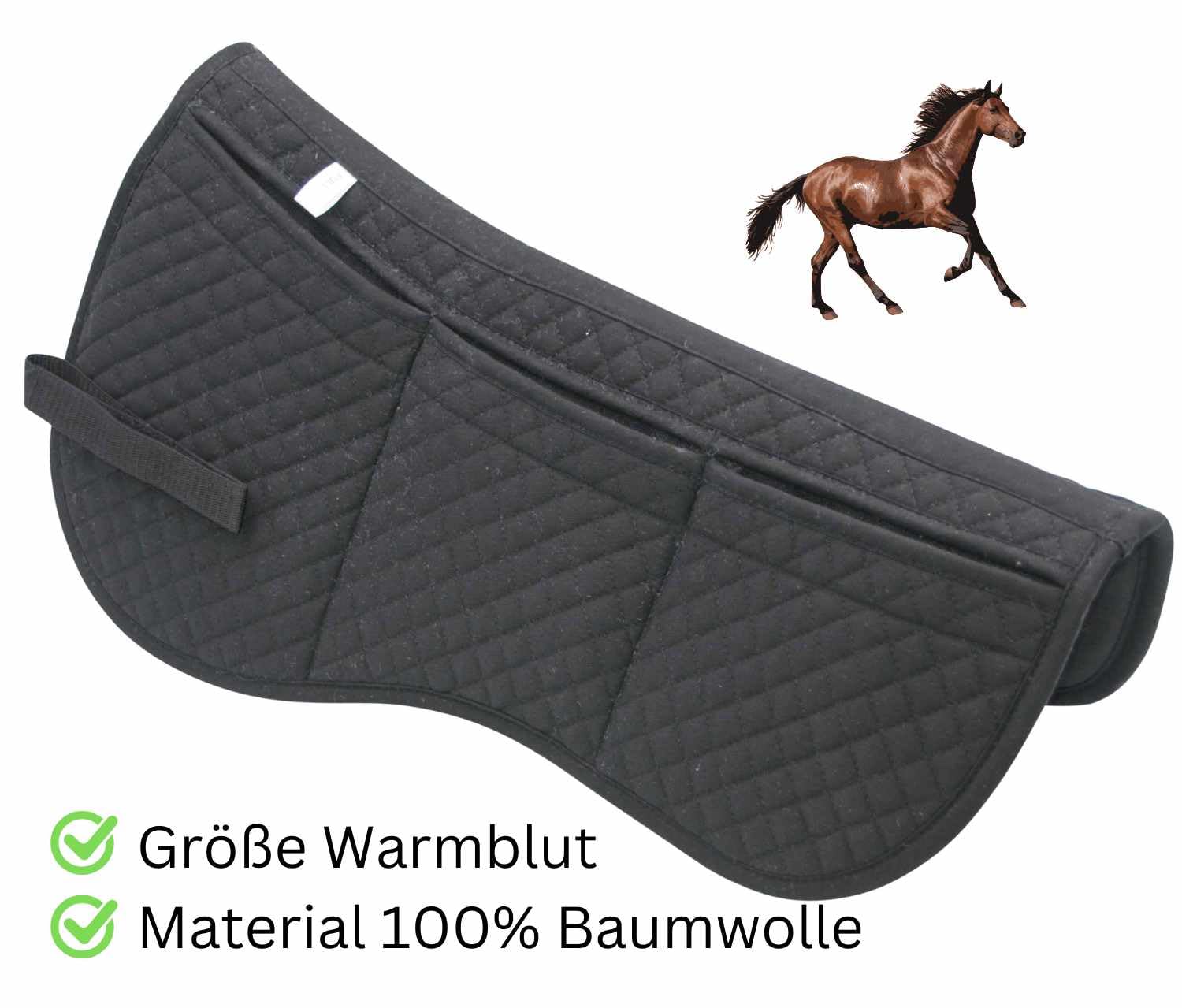 AMKA Sattelpad Korrektur Pad mit 18 Stück Filzeinlagen Gr. Warmblut schwarz