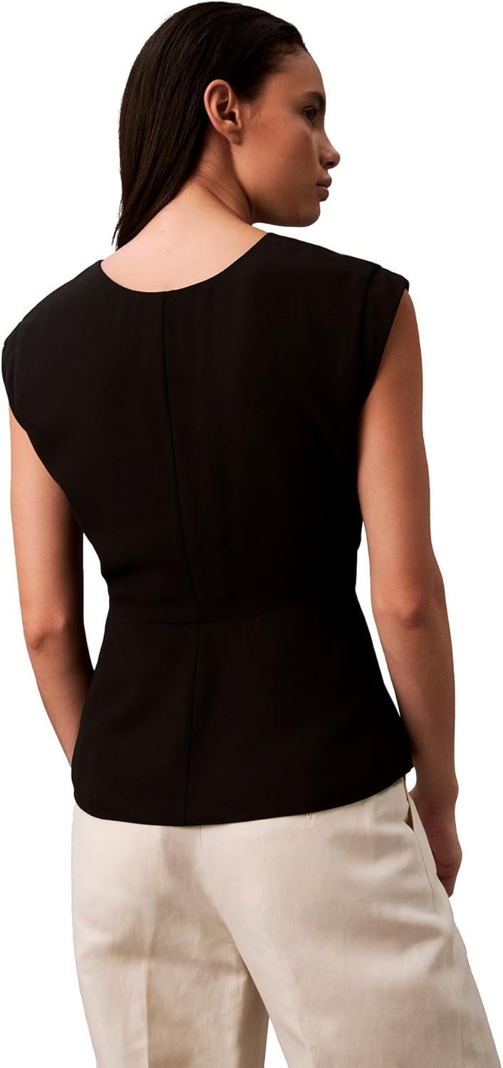 Calvin Klein Jeans Womens Chiffon Twist Front Blouse - Image 5