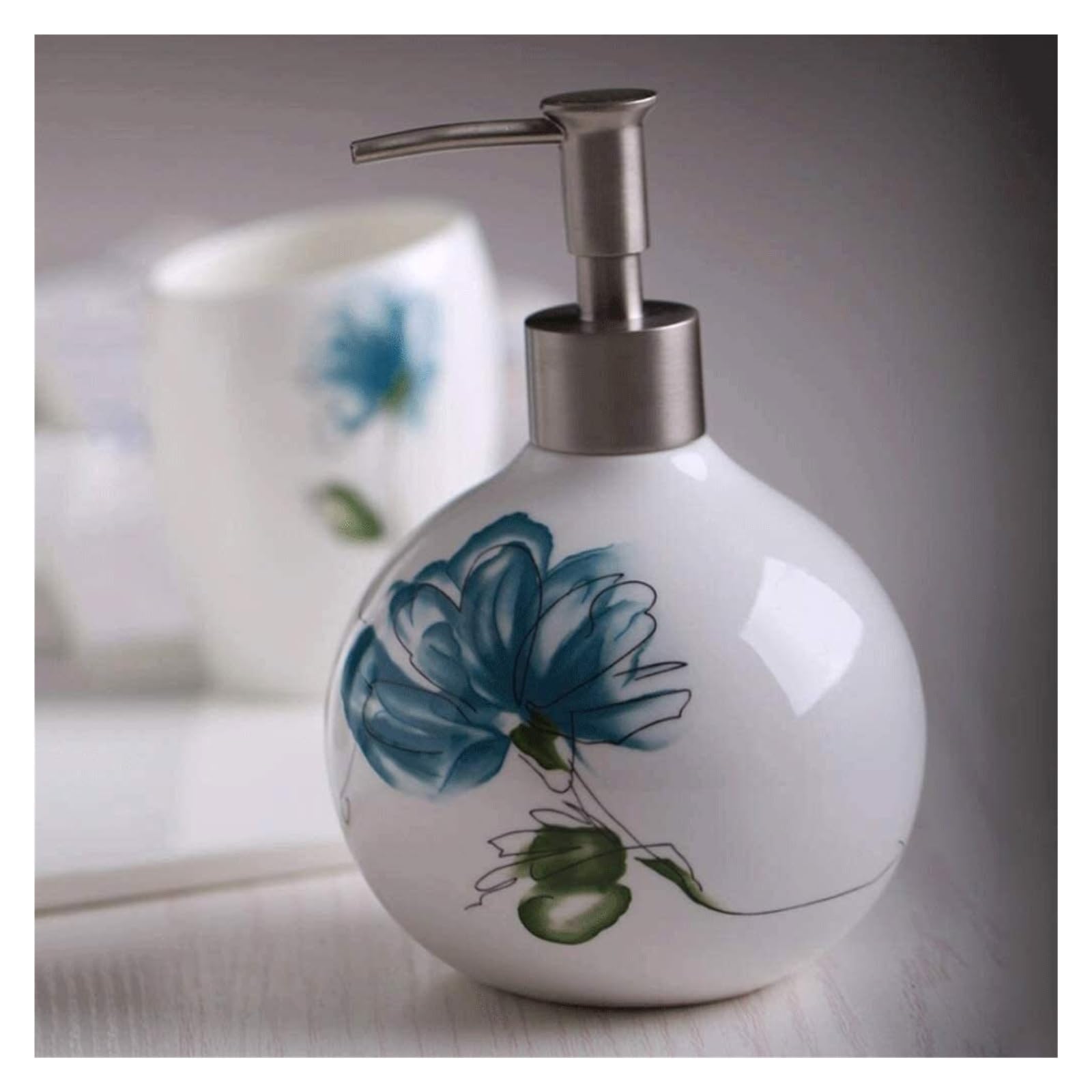 Distributori di Sapone, Dispenser di Sapone in Ceramica, Dispenser di Sapone e lozione, Dispenser di Sapone Liquido Ricaricabile in Ceramica