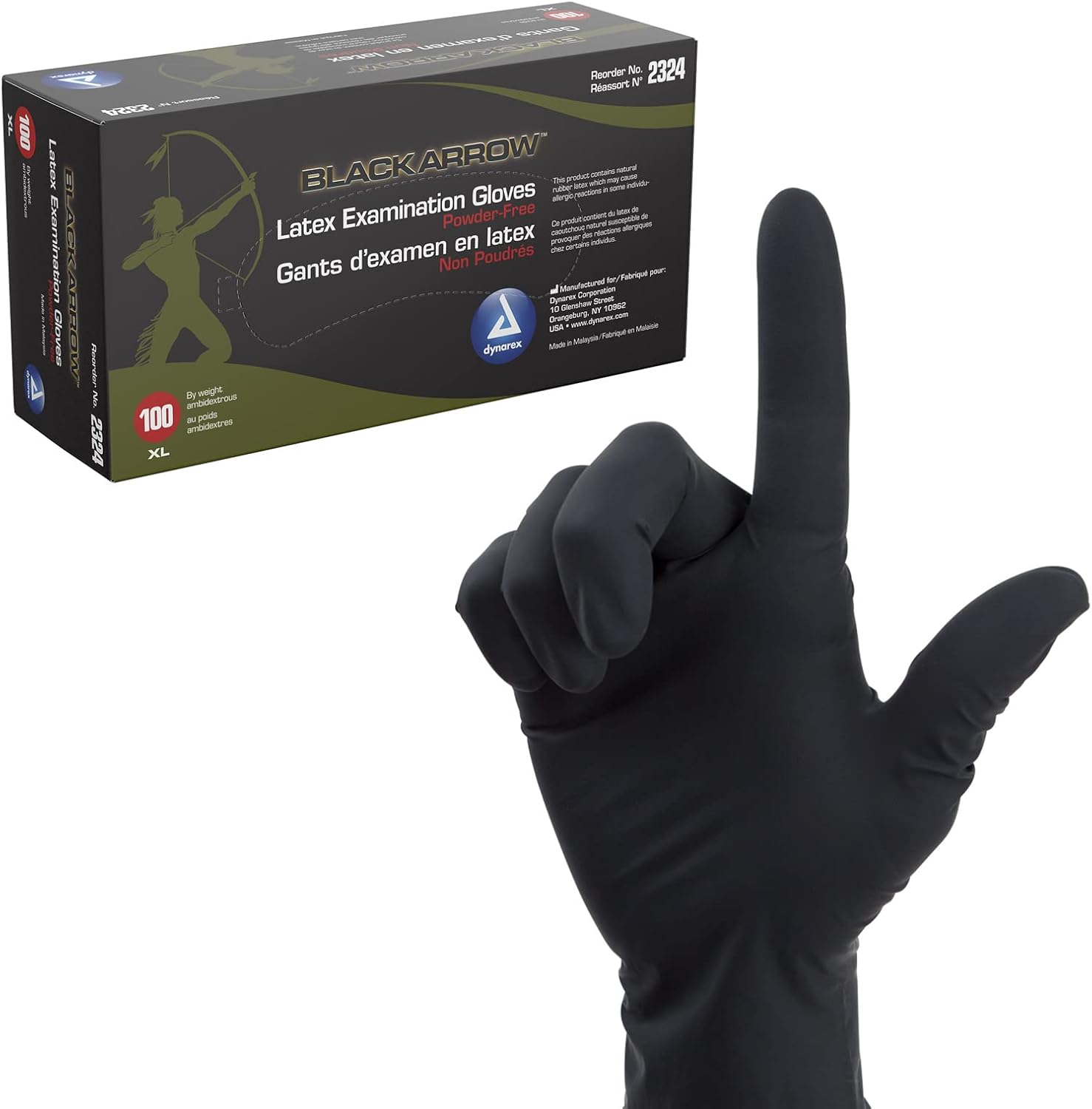 Latex Gloves in Black by Dynarex