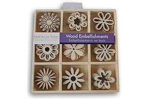 Mini Laser Cut Wood Flower Shapes for Crafting, DIY Projects, Embellishments
