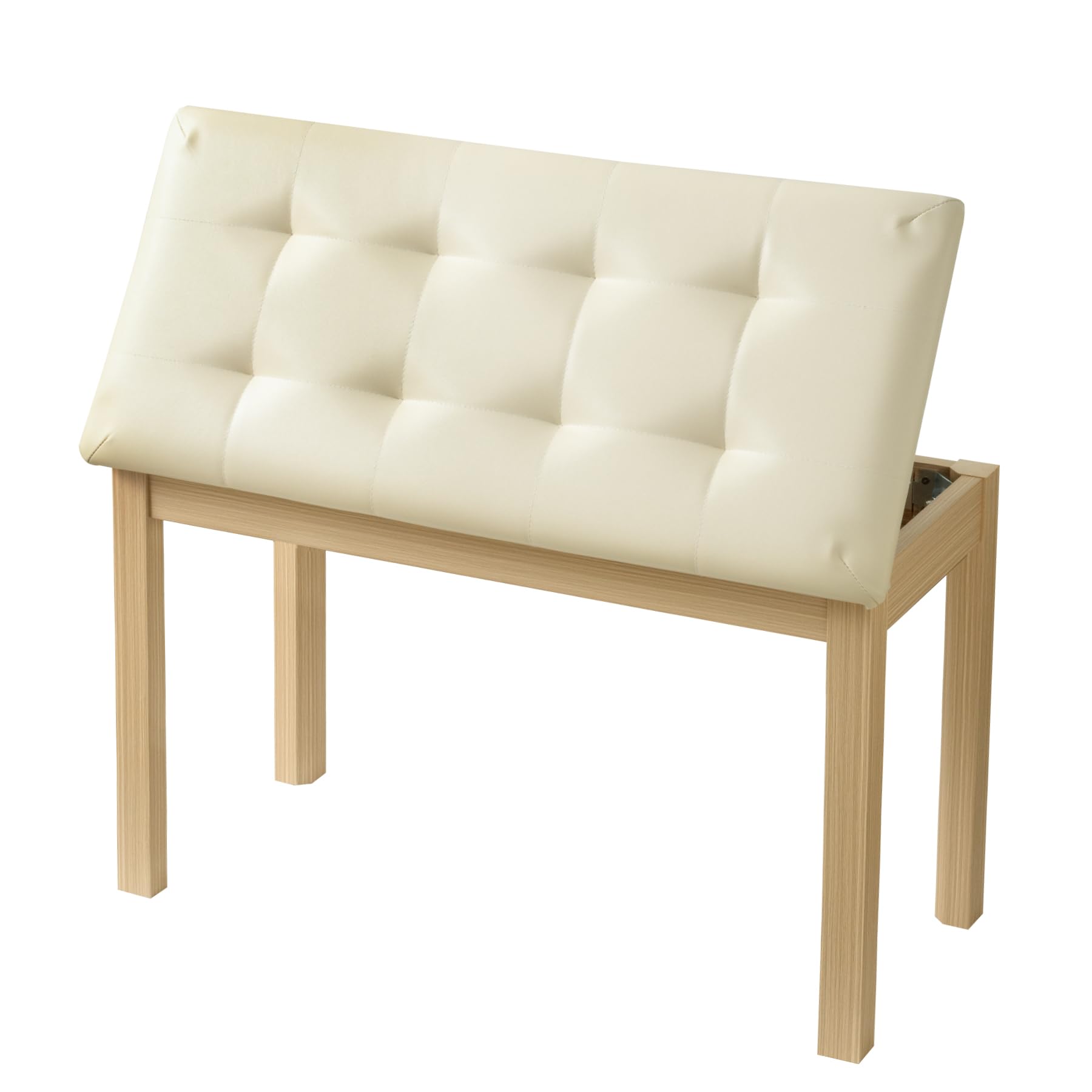 ZHRUNS Duet Piano Bench Wooden Keyboard Bench with Storage, Wooden Piano Keyboard Bench Long, Piano Stool Beige