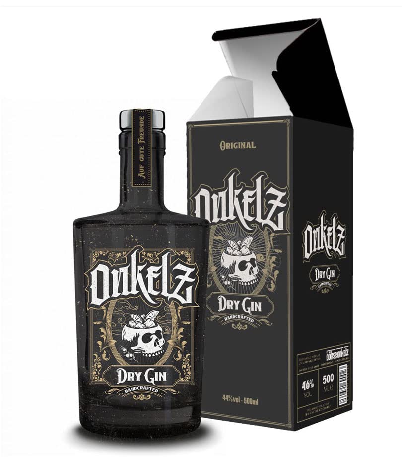 Böhse Onkelz Dry Gin 0,5L (46% vol) handcrafted dry Gin Band Böhse Onkelz mit Geschenkverpackung- [Enthält Sulfite]