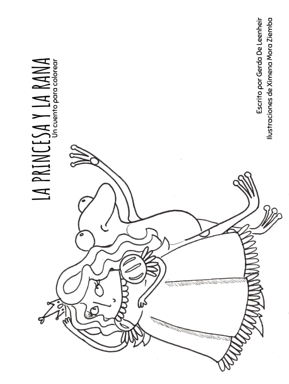 La princesa y la rana: Un cuento para colorear