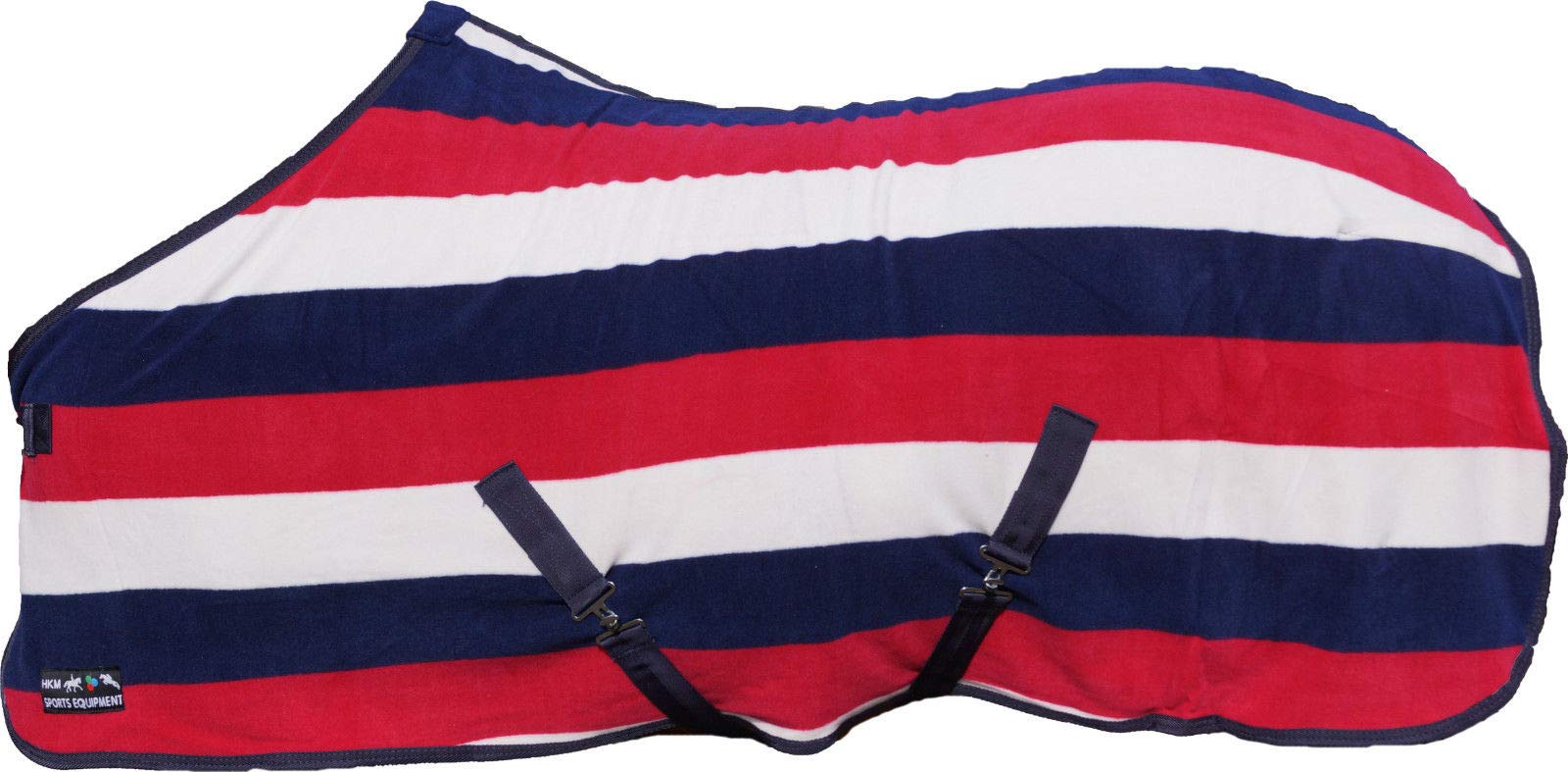 HKM 4057052373046 - Manta para Caballo, diseño de Rayas, Color Blanco y Rojo