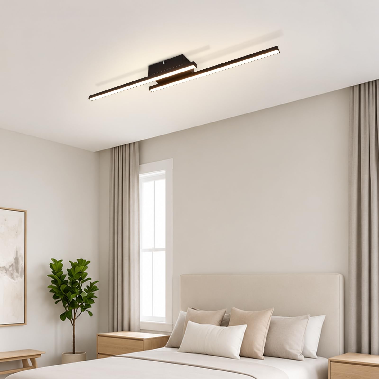 LED Deckenlampe Schwarz Flurlampe 3ER Deckenleuchte Küchenlampe | 4000K Naturweiß12W Schlafzimmerlampe Modern für Küche Schlafzimmer Balkon Esszimmer Wohnzimmer