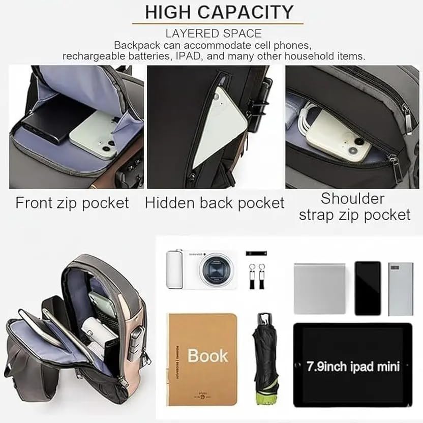 Swiftbags Multi-Compartment Anti-Theft Backpack with High Capacity & USB Charging Port 4