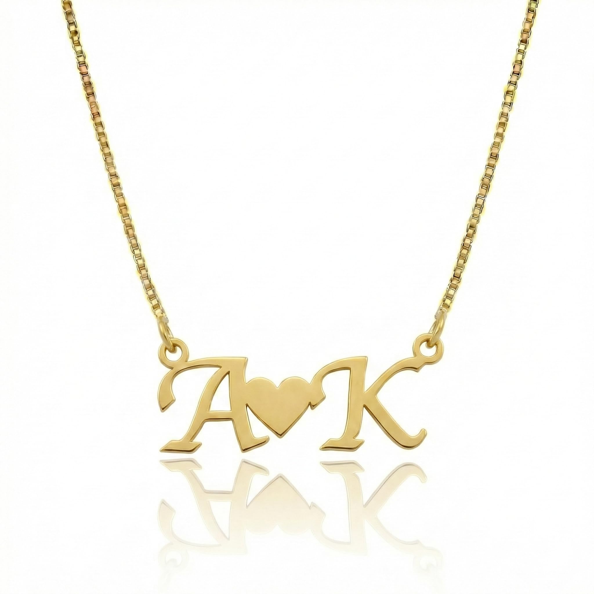 Initial Letter Couple Name Necklace Personalized Golden Chain for Couples Romantic Gift for Anniversary Engagement or Valentines Day-image-6
