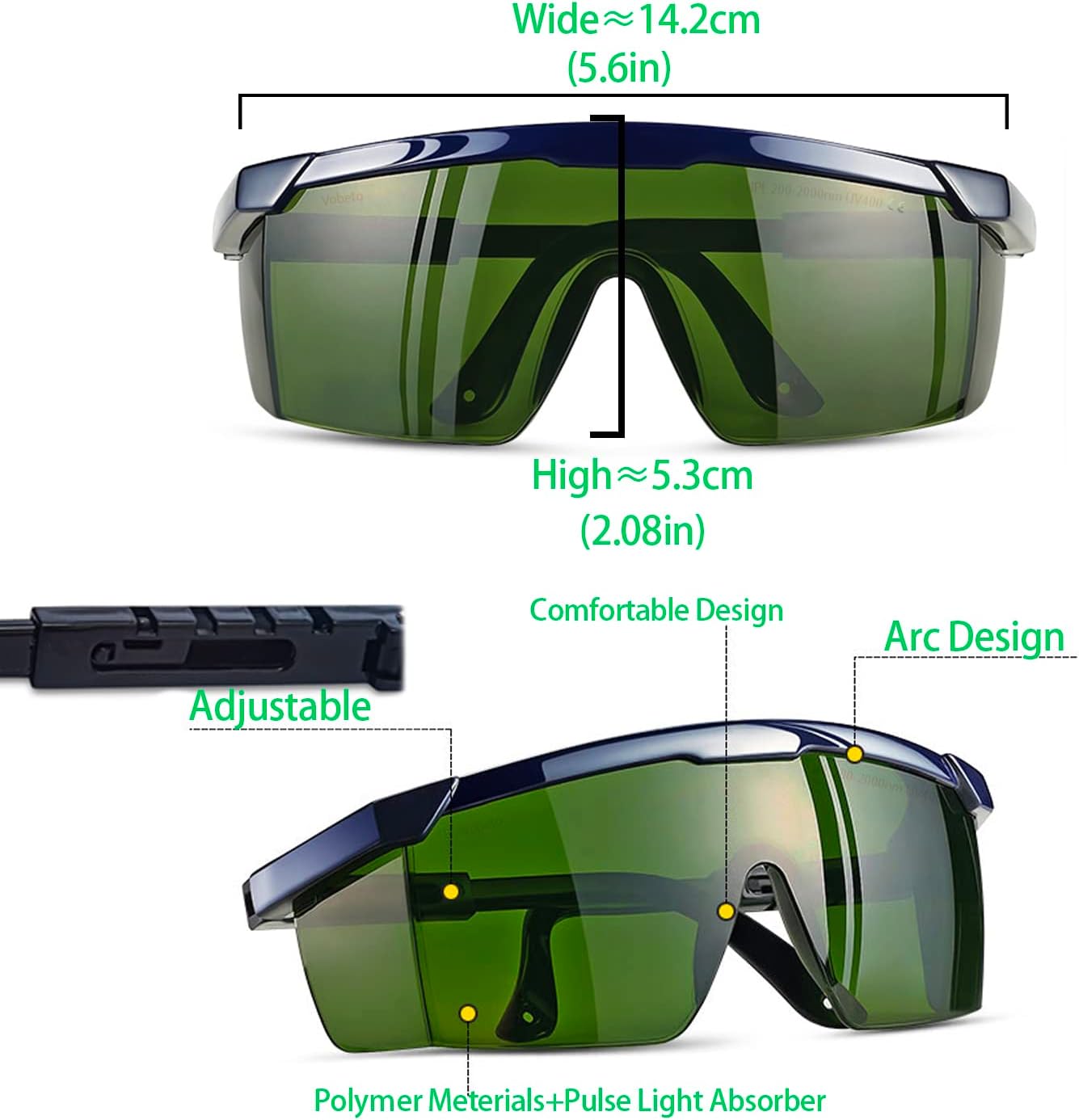Lunettes De Sécurité Laser IPL – OD4+ – Protection 200-2000nm – Pour épilation, Tatouage Laser