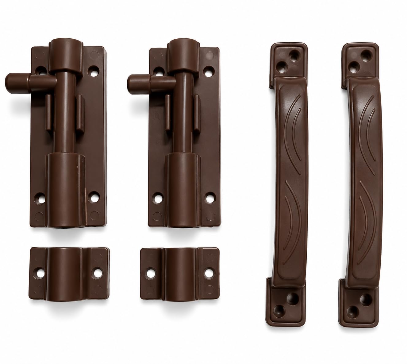 PVC Door Lock with Handle & Screw Set 20 Durable Door Latch Lock for PVC Doors | Easy Installation | Complete Locking Set for Home, Bathroom, Kitchen & Utility Doors (Dark Brown)-image-36