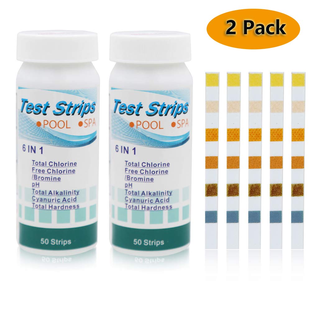 Buy CTlite Hot Tub Test Strips, 6in1 Pool Water Quality Spa Test Strips PH Testing Strips