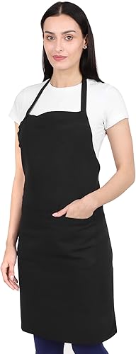 Kitchen Apron Cotton Waterdrop Resistant with adjustable Aprons for Women with Pockets 9 Color option Cooking