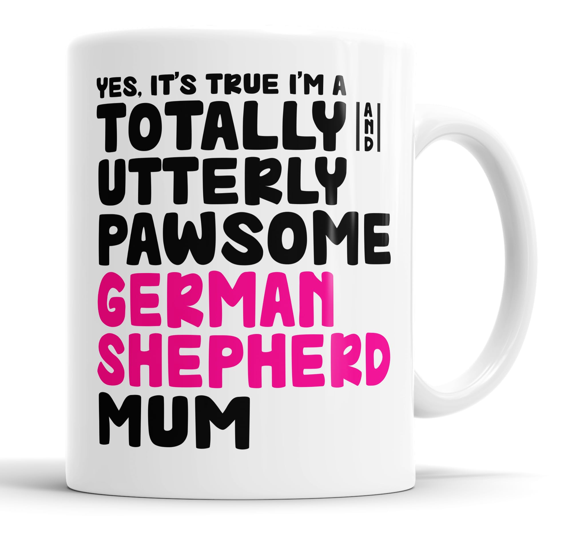 Faithful Prints Pawsome Dog Mug | Dog Cups | Dog Mum Mugs | Dog Dad Cup | Pawsome Mum | Pawsome Dad (Mum, German Shepherd)
