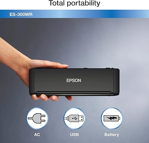 Miniatura 5 de Epson ES-300WR Escáner de documentos dúplex portátil a color inalámbrico Edición contable para PC y Mac, alimentador automático de documentos (ADF)