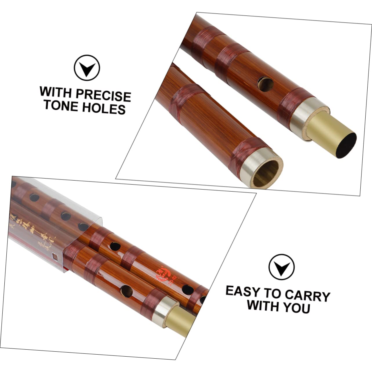 ibasenice Bambusflöte Traditionell Handgefertigt Chinesisches Musikinstrument mit Membranenschutz für Anfänger und Studenten