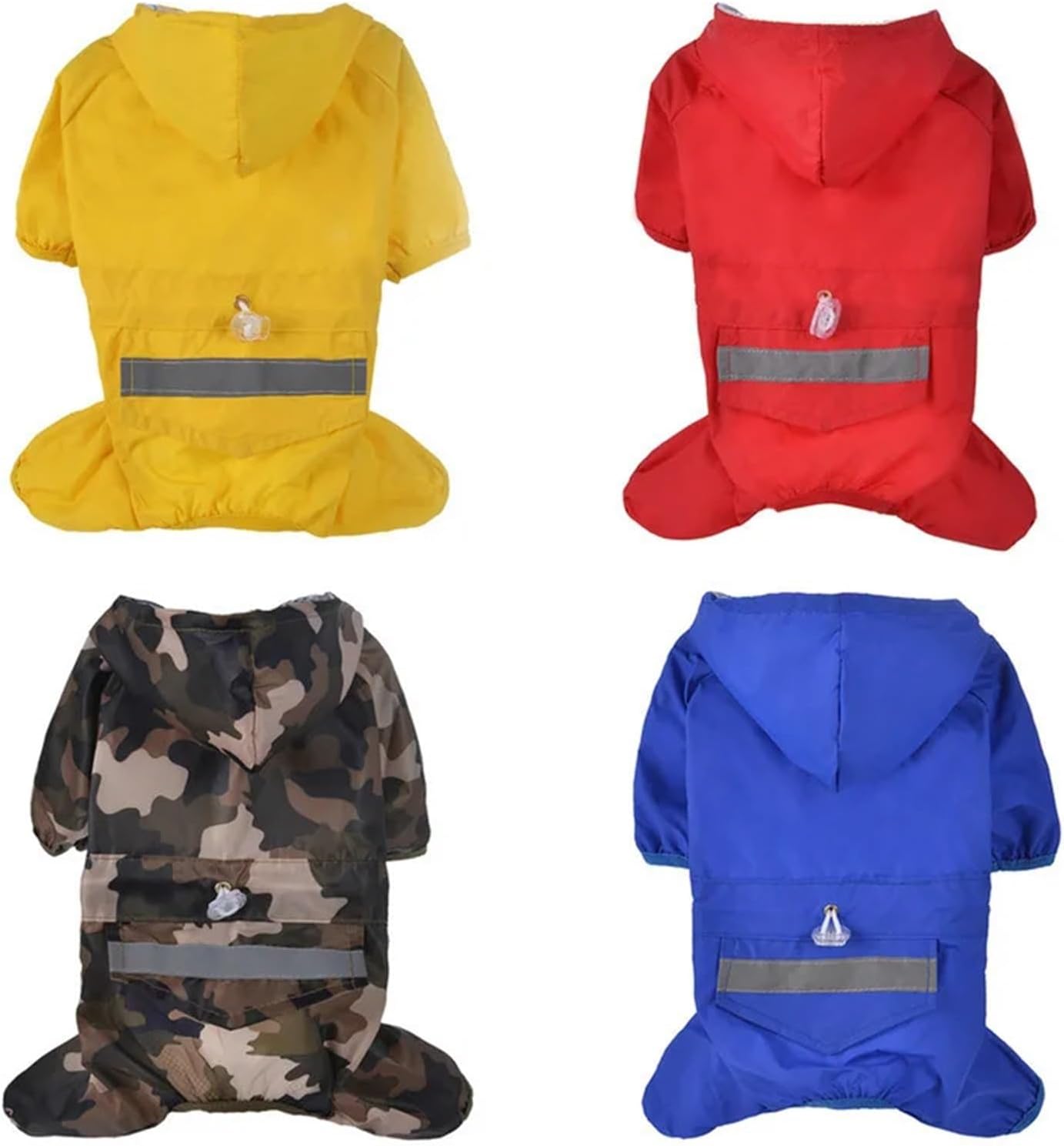Four-Legged Pet Dog Raincoat Waterproof Jacket with Safe Reflective Strip for Small Dogs Breathable Mesh Puppy Cat Rain Jumpsuit(Blue,XS(Old))