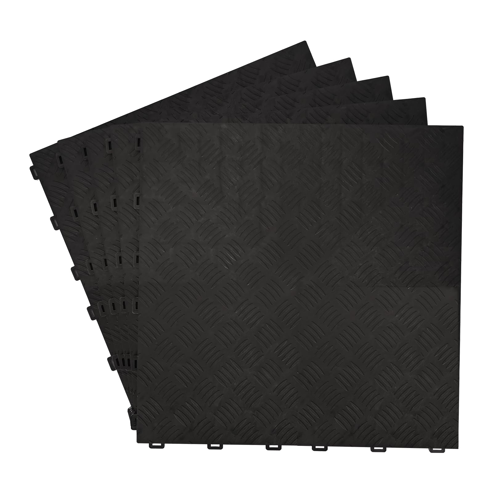 uyoyous 20 Stück PVC Garagenboden, 40x40cm Ineinandergreifende Garagenbodenfliesen, 18mm Dicke rutschfeste Bodenbelagsfliesen, Strapazierfähiges Garagenbodenbelag (20, Schwarz, 40 * 40 cm)