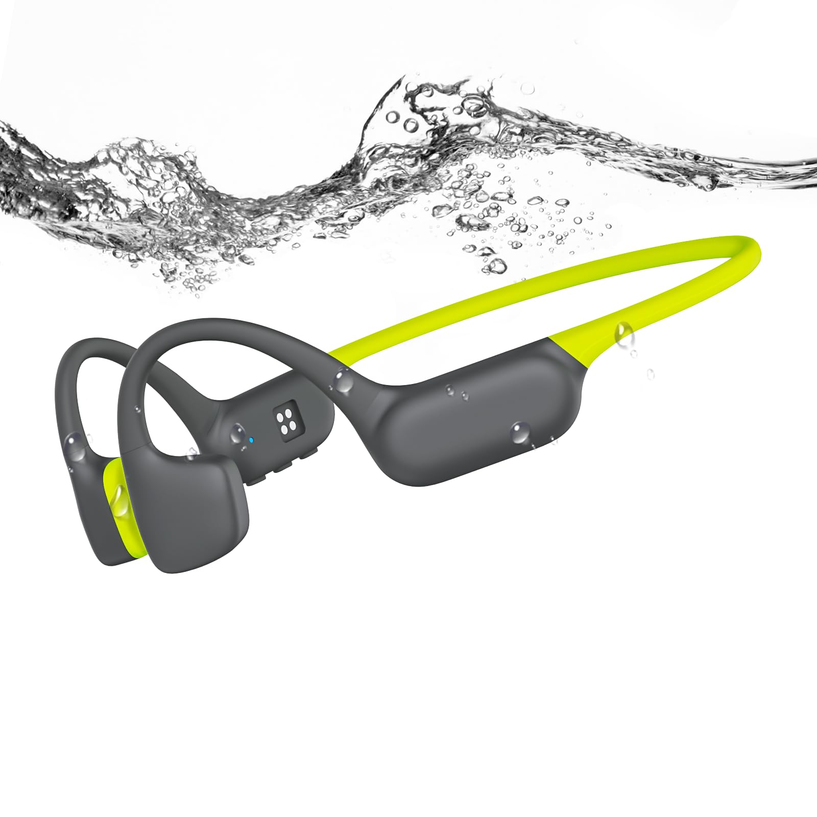 Casque Conduction Osseuse Natation, IPX8 Ecouteur Piscine Bluetooth 32 Go | Ecouteur Conduction Osseuse Bluetooth 6.0 avec Lecteur MP3,Casque Waterproof Piscine pour Nager, Course à Pied, Cyclisme
