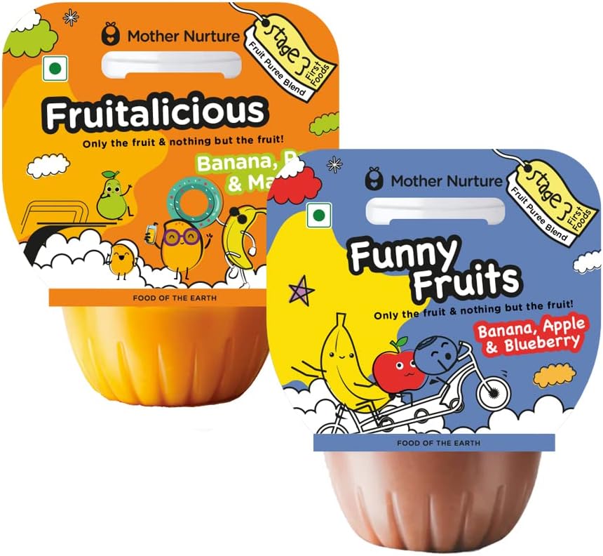 Funny Fruits + Fruitalicious (Combo Pack) for Stage 3 - Baby Food | Mother Nurture