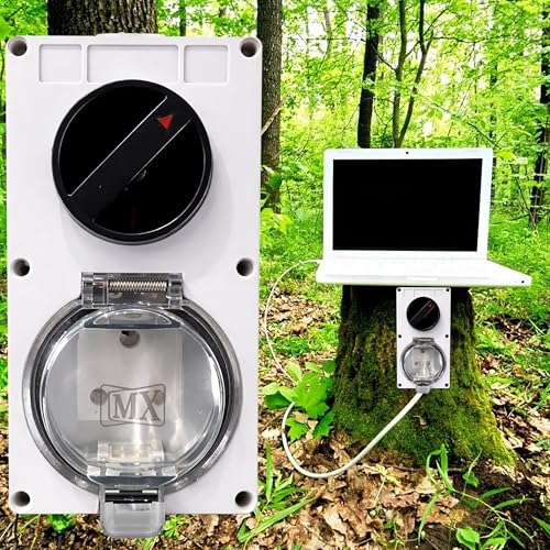 Image of MX IP66 Waterproof Outdoor Electrical Indian Socket Box 16A /250V with Spring Lid Cover, Weatherproof Dustproof ABS Enclosure for Garden Balcony Terrace indian Socket with Safety Shutter