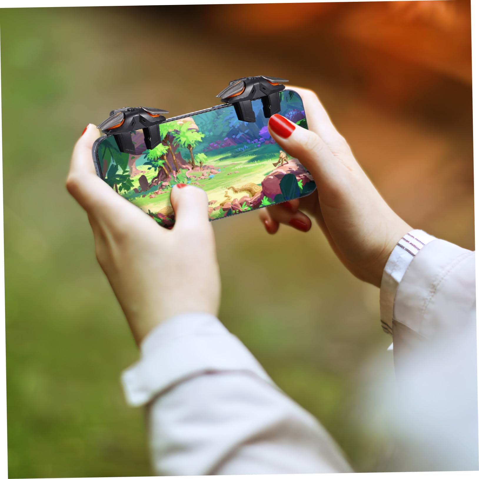 COLLBATH Joystick für Handy Spielzubehör für Mobile Spiele Gaming Handschuhe und Auslöser für Mobile Spiele mit Ladekabel Abs Kunststoff Schwarz