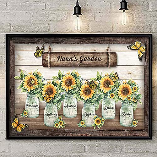 Personalized-Grandma-Gift-Wall-Art-Print-with-Kids-Names-Grandmas-Garden-Sunflower-Canvas-Poster-Grandmother-Nana-Mimi-Gigi-Gift-For-Mothers-Day-Grandparents-Day-Family-Home-Decoration Personalized Grandma Gift Wall Art Print with Kids Names Grandmas Garden Sunflower Canvas Poster Grandmother Nana Mimi Gigi Gift For Mothers Day Grandparents Day Family Home Decoration