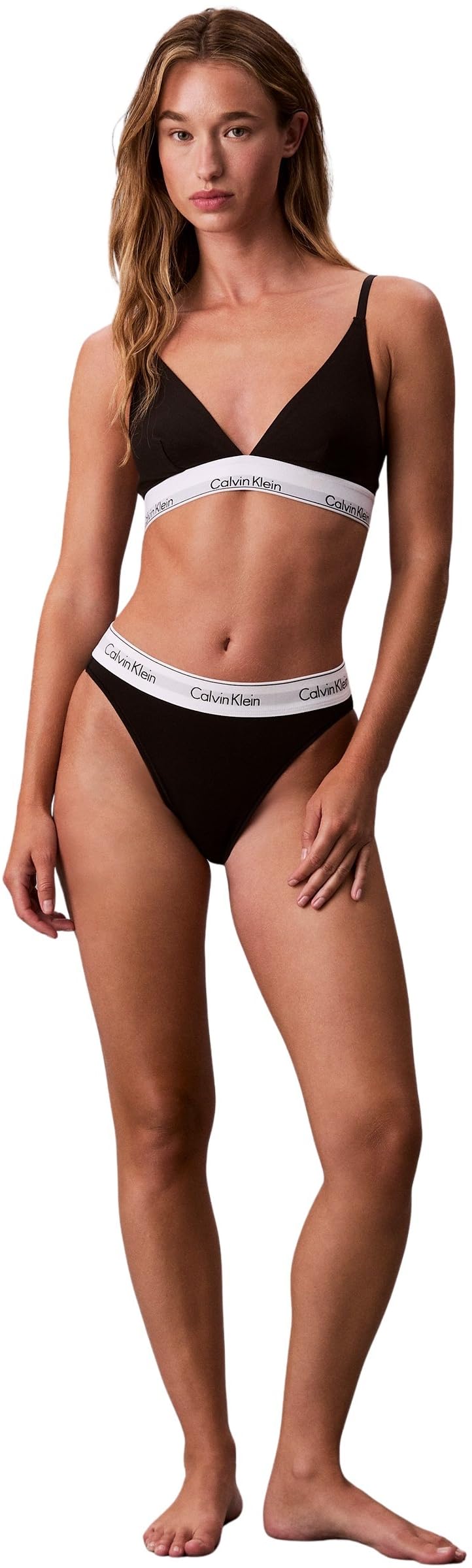Calvin Klein Donna Slip Taglio Bikini High Leg con Fascia con Logo