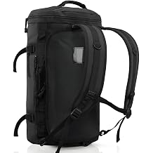 Haimont Heavy Duty Convertible Travel Duffel Backpack, 45L, Black