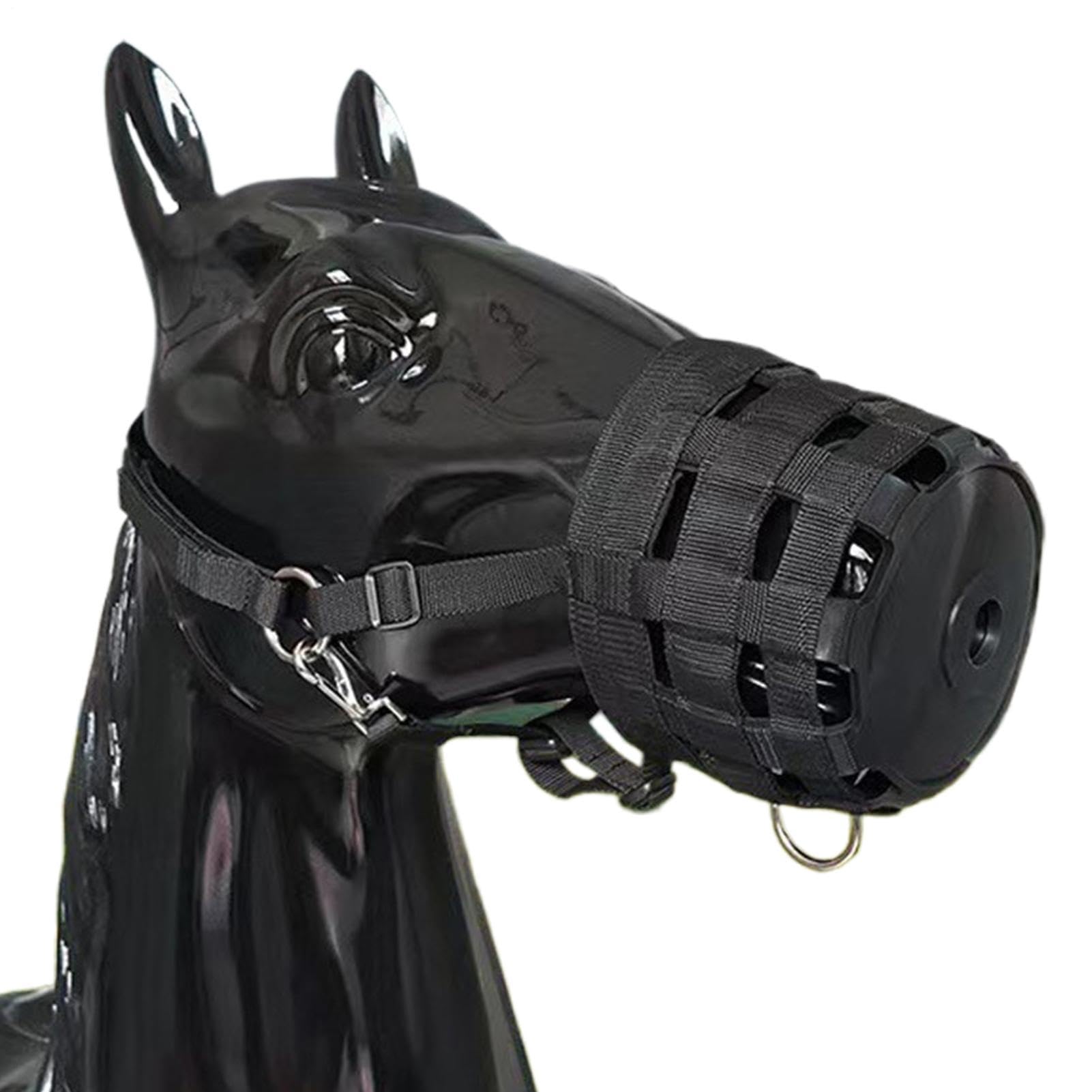 Muselière cheval anti-mastication et respirante pour le pré et paddock