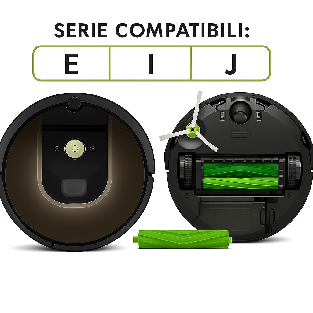 MIRTUX 3 Rulli Di Ricambio Per Roomba E5, E6, I7, J7 – Set Spazzole In Gomma (6 Pezzi) - 3