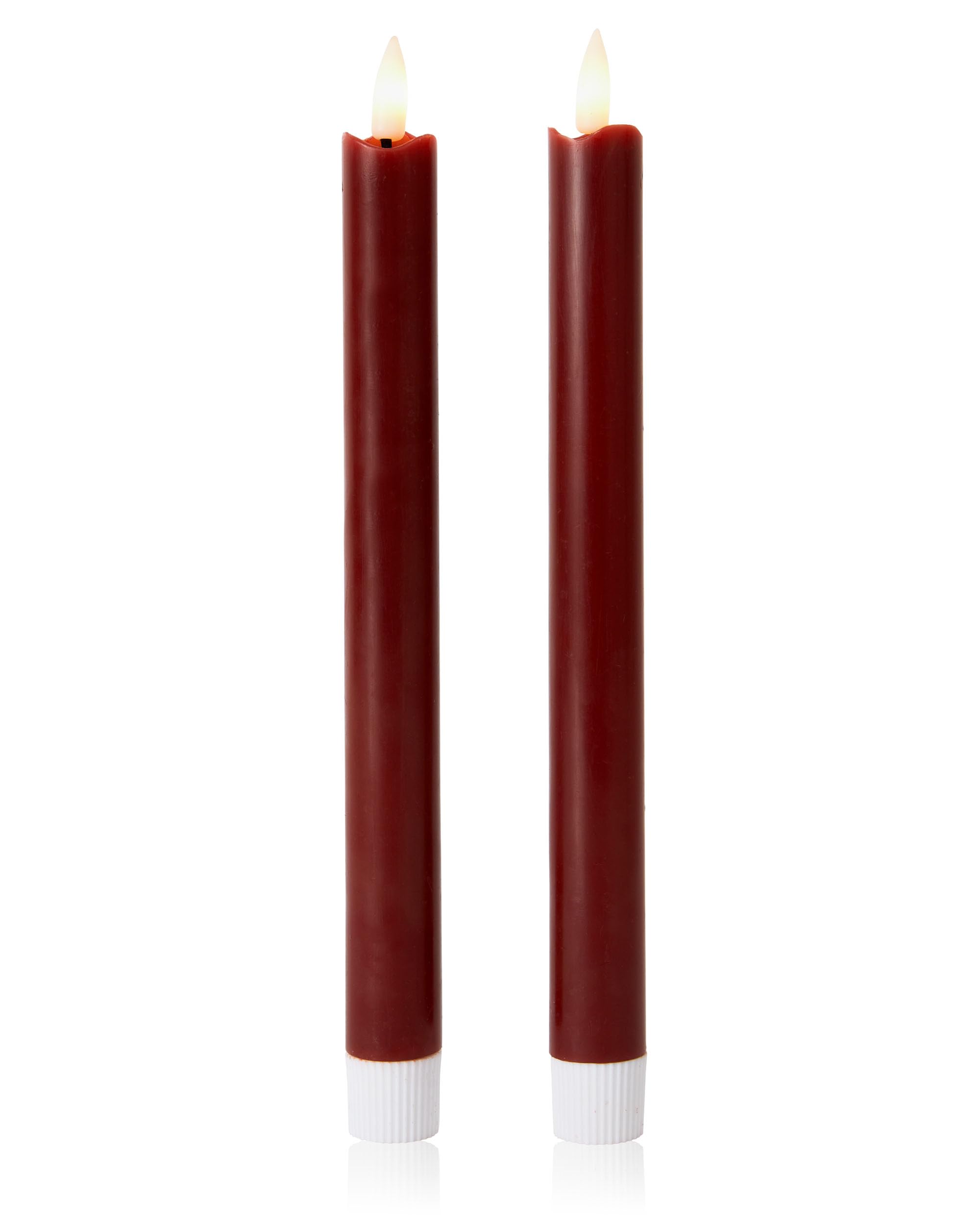 Curator Home Set of 2 Wax LED Taper Candles Ð 22cm Flameless Dinner Candles Ð Real Wax, Warm White LED Wick, Battery Operated Ð Elegant Table Centrepiece & Wedding Candle