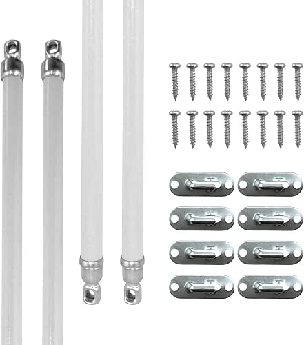 Amazing Drapery Hardware White Swivel Sash Curtain Rods with Nickel