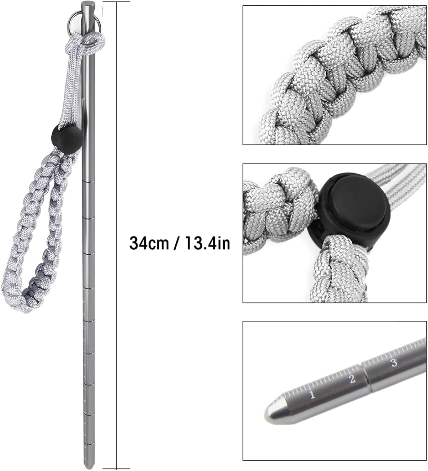 Bnineteenteam Scuba Diving Pointer, Aluminum Alloy Tickle Stick Lobster Pointer with Parachute Lanyard for Scuba Diving