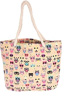 1 Peça Bolsa De Ombro Bolsa De Lona Feminina Bolsas De Mão Bege Bolsa De Ombro Fashion Bolsa De Grande Capacidade Bolsa Coruja Bolsa De Ombro Bolsa De Ombro Fashion Bolsa De Lona