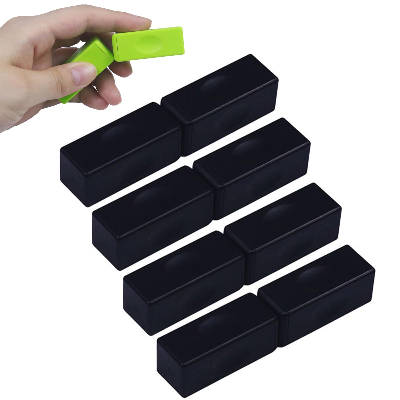4Pcs Magnetic Building Blocks Bounce Bricks, Magnetic Sticks Building Blocks, Magnet Brick Magic Decompression Toy, Creative Puzzle Magnetic Cube Tiles Toys for Kids, Teen, Adult (4pc-Black)