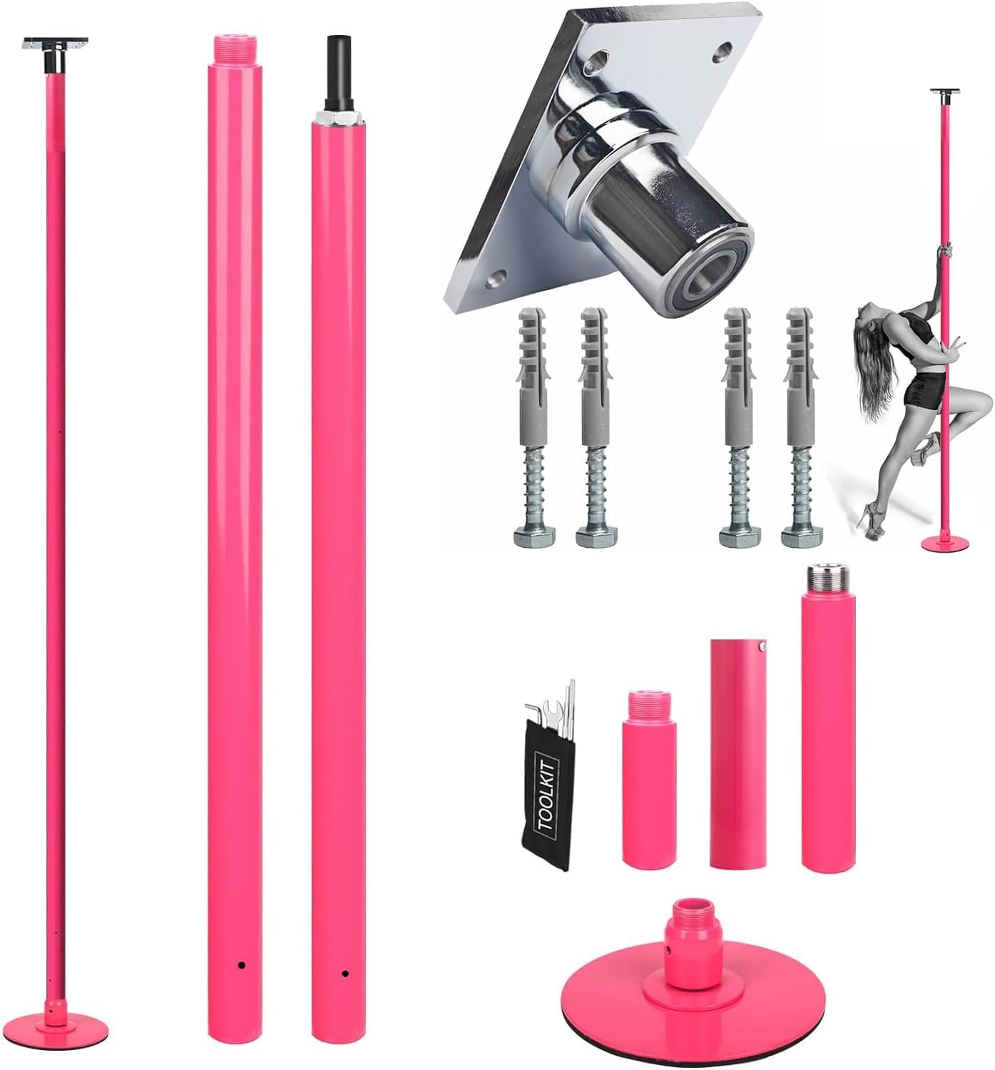 Support Plafond Pole Fitness Plaque Fixation Pole Dance Prior Fitness - Montage Plafond Sécurisé Support Barre Danse 45mm