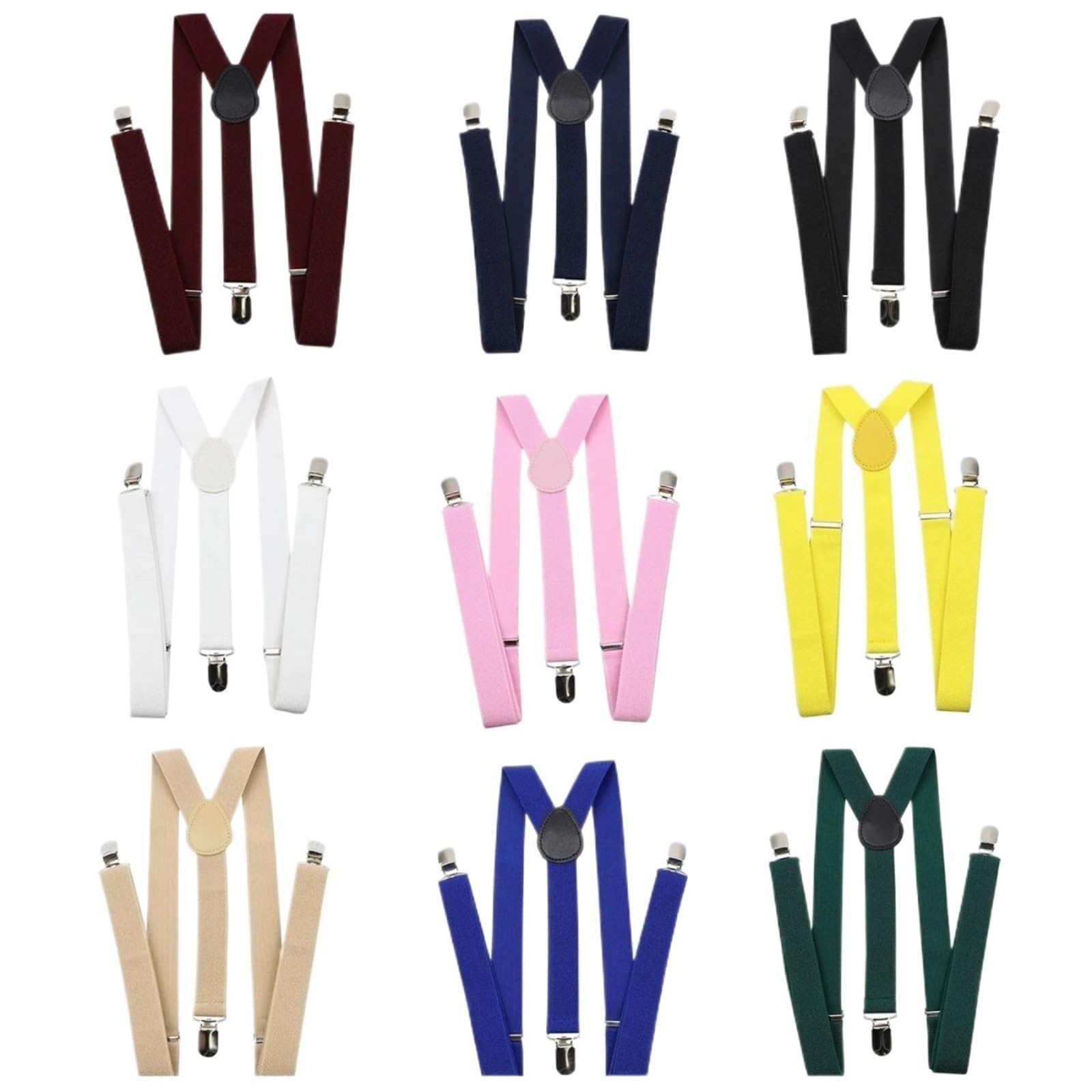 9 Tirantes Unisex con Hebilla de Clip for Hombre, Tirantes elásticos Ajustables en Forma de Y for Accesorios de Traje. para Caballero(Mix B)