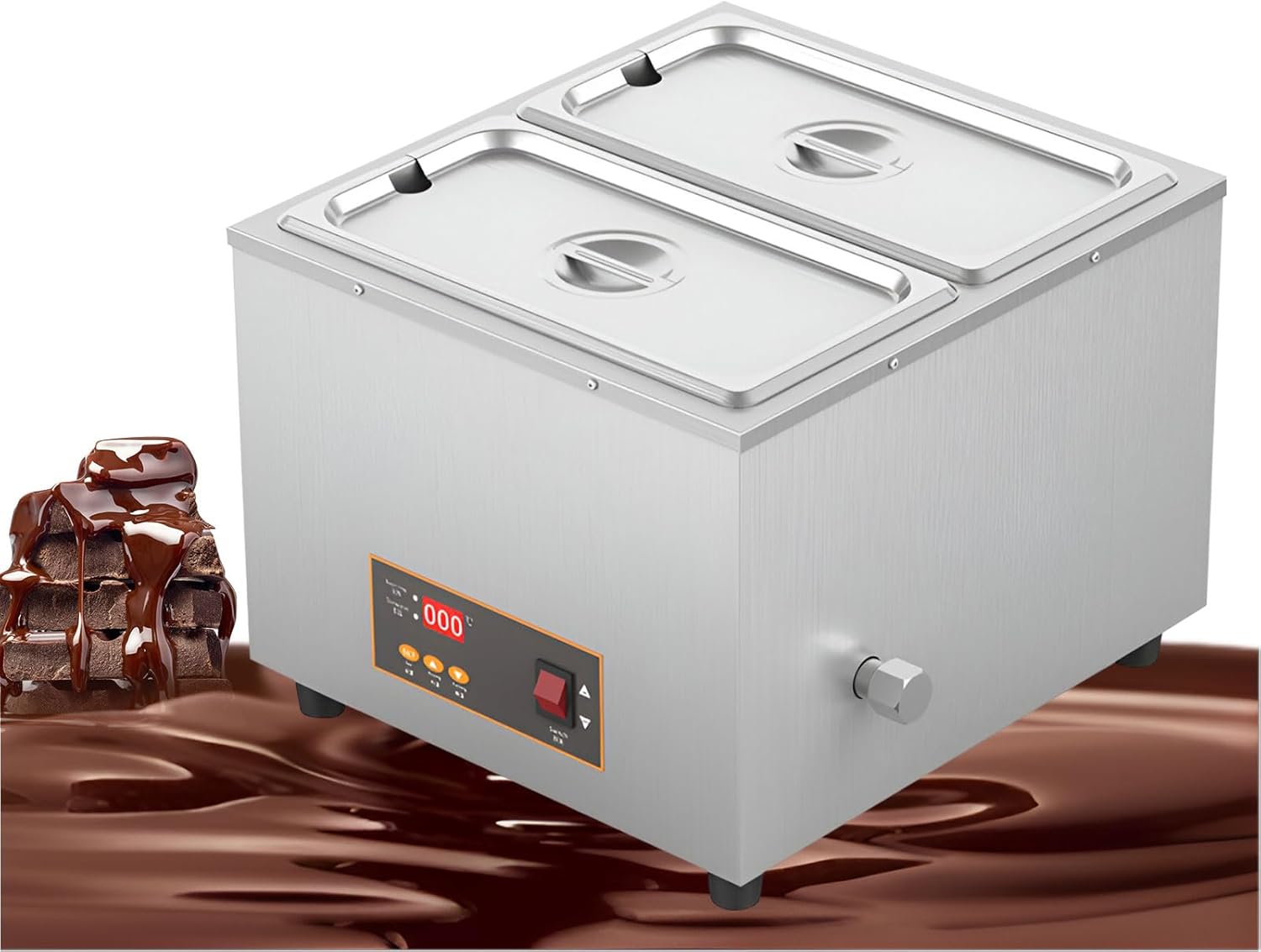 AIZYR Electric Chocolate Melting Machine Commercial Chocolate Heating Pots, Chocolate Tempering Machine with Temp Control Warmer for Chocolate Milk Cream