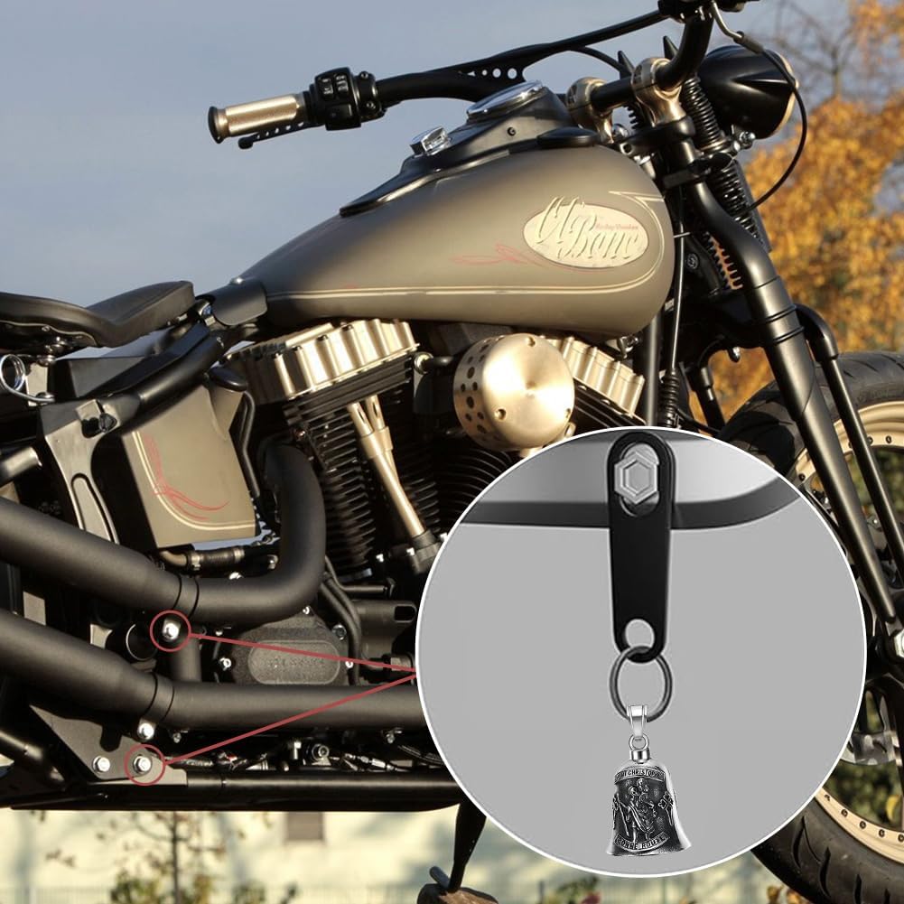 Guardian Angel Motorcycle Bell Good Luck Keychain & Drive Safe Pendant Accessories for Men Women Riding Safety - Image 6