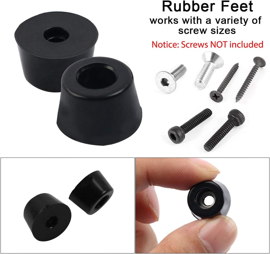 uxcell 200pcs Rubber Feet Bumpers Buffer Feet Furniture Table Cabinet Leg Pads Anti-Slip with Metal Washer D17x14xH10mm
