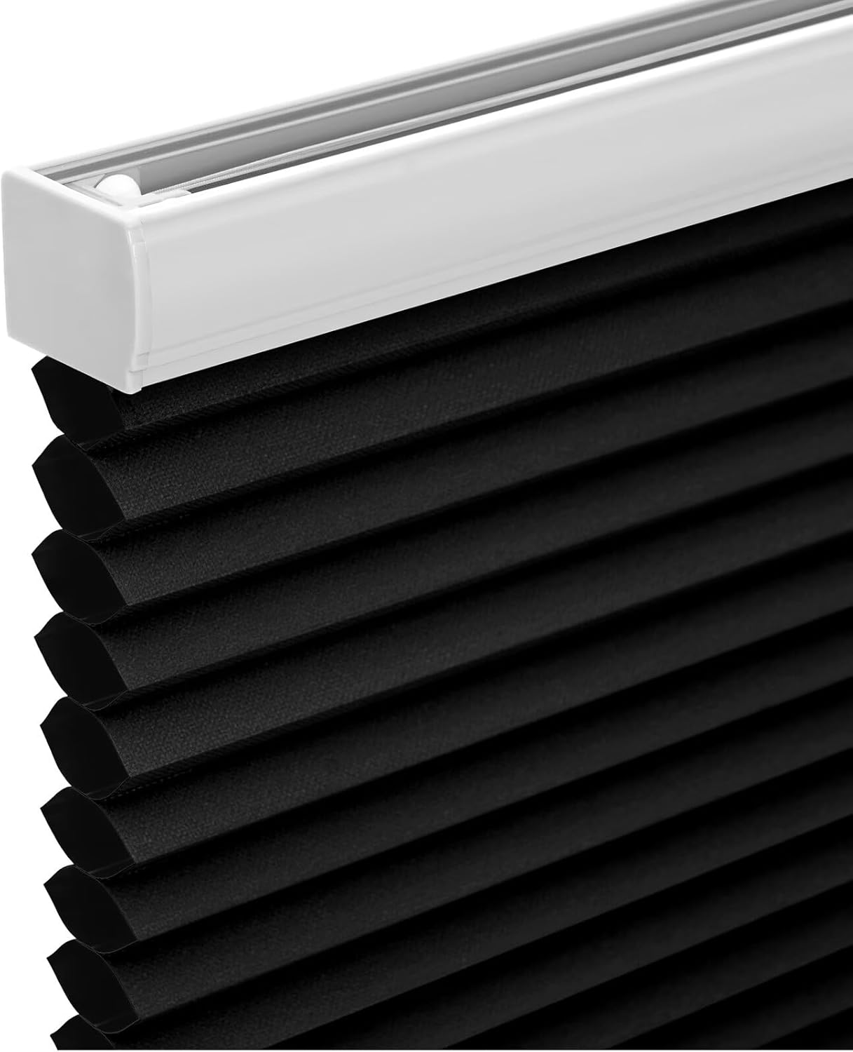 Changshade Cordless Cellular Shades, Blackout Honeycomb Shades for Windows, Pull Down Pleated Blinds, Easy to Install for Indoor Windows and French Doors,37" W x 72" H, Black Blackout Black 37"W x 72"H