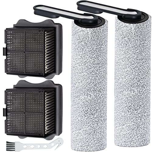 EATBALE Replacement Brush Roller and Vacuum Filter for Tineco Floor ONE S5 Combo Cordless Wet Dry Vacuum Cleaner, Accessories 2 Brush Roller + 2 HEPA Filters + 1 Cleaning Brush (2 Pack)