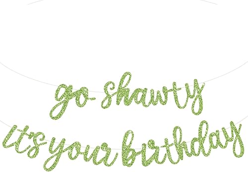 Miniatura 144 de BEISHIDA Cartel Purple Go Shawty It's Your Birthday - No DIY - Cartel de feliz cumpleaños con purpurina con temática de hip hop, pre-encordado