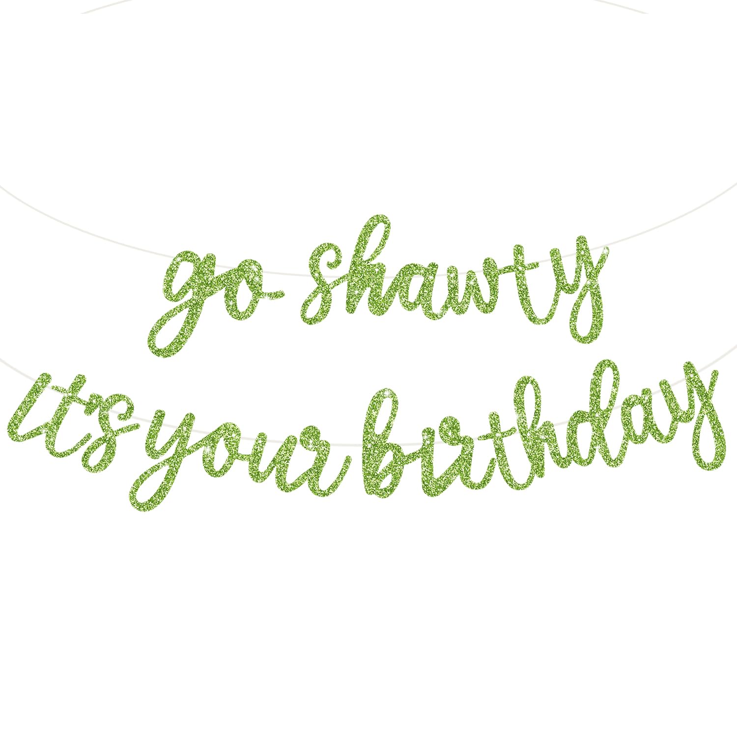 Glitter Birthday Banner - Pre-Strung & Easy Decor -8