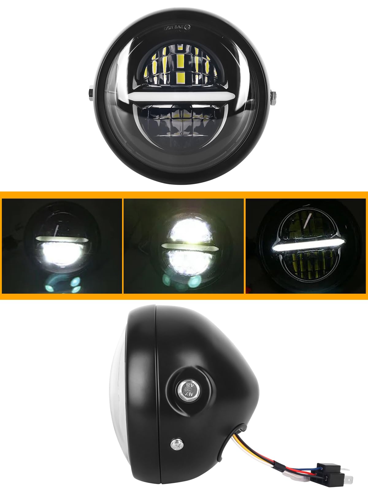 5.75インチヘッドライトとLEDウインカーセット Amazon | Largoods LEDヘッドライト 5.75インチ ハーレーに対応 バイク