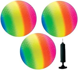 Toys+ 8.5 Inch Playground Balls (Set of 3) (3 Pack Rainbow Balls)
